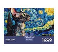 Puzzle 1000 Piezas Cute GatoJuego Educativo Entretenimento Multicolor Van Gogh Style GatoRegalo Creativo Para La Relajación Clásicos Para Adultos Y Niños A Partir De 12 Años Puzzle 70x50cm/1000pcs
