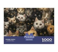 Puzzle 1000 Piezas Cute GatoJuego Educativo Pasatiempo Creativo Cute Pet Cartoon Juego Familiar Regalo Para Adultos Y Niños Mayores De 12 Años 70x50cm/1000pcs
