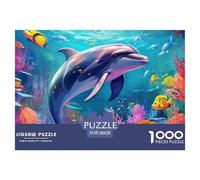 Puzzle 1000 Piezas Delfines, Desafío, Juguete Entretenimento Multicolor Wonderful Marine Creatures Juego Familiar Regalo Juguete Colorido Para Niños De 8 A 12 Años 38x26cm/1000pcs