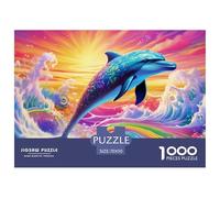Puzzle 1000 Piezas delfínJuego Educativo Entretenimento Multicolor ArcoírisSea Juego Familiar Regalo Para Adultos Y Niños 70x50cm/1000pcs
