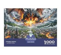 Puzzle 1000 Piezas El DragónJuego Educativo Pasatiempo Creativo Burning City Regalo, Diversión Para Adultos Y Niños Mayores De 12 Años 70x50cm/1000pcs