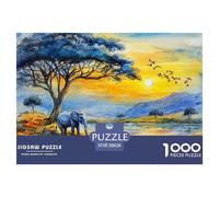 Puzzle 1000 Piezas Elefante, Desafío, Juguete Entretenimento Multicolor Animales africanosRegalo, Diversión Clásicos Para Adultos Y Niños A Partir De 12 Años Puzzle 38x26cm/1000pcs