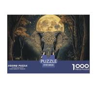 Puzzle 1000 Piezas Elefante, Desafío, Juguete Entretenimento Multicolor Under The Moon Regalo, Diversión Para Adultos Y Niños Mayores De 12 Años 38x26cm/1000pcs