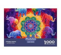 Puzzle 1000 Piezas ElefanteJuego Educativo Pasatiempo Creativo Color Painting Regalo Creativo Para La Relajación Para Adultos Y Niños 70x50cm/1000pcs