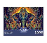Puzzle 1000 Piezas ElefanteJuego Educativo Pasatiempo Creativo Ganesa Juego Familiar Regalo Para Adultos Y Niños Mayores De 12 Años 38x26cm/1000pcs