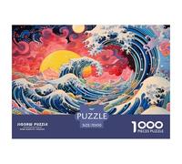Puzzle 1000 Piezas Estilo japonés Ondas, Desafío, Juguete Entretenimento Multicolor The Sea of Rizhao Regalo, Diversión Para Adultos Y Niños Mayores 70x50cm/1000pcs