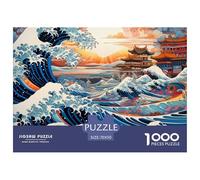 Puzzle 1000 Piezas Estilo japonés Ondas, Desafío, Juguete Entretenimento Multicolor Ukiyo-e Kanagawa Regalo, Diversión Clásicos Para Adultos Y Niños A Partir De 12 Años Puzzle 70x50cm/1000pcs