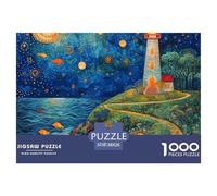 Puzzle 1000 Piezas Faro Del puertoJuego Educativo Pasatiempo Creativo Dream Coast Regalo Creativo Para La Relajación Para Adultos Y Niños Mayores De 12 Años 38x26cm/1000pcs