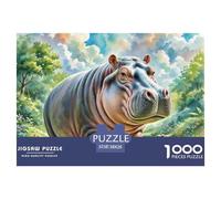 Puzzle 1000 Piezas HipópotamosJuego Educativo Pasatiempo Creativo Wildlife Regalo Creativo Para La Relajación Para Adultos Y Niños Mayores De 12 Años 38x26cm/1000pcs