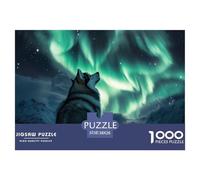Puzzle 1000 Piezas HuskysiberianoJuego Educativo Entretenimento Multicolor Luces Del NorteJuego Familiar Regalo Para Adultos Y Niños Mayores De 12 Años 38x26cm/1000pcs