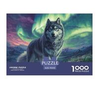 Puzzle 1000 Piezas HuskysiberianoJuego Educativo Entretenimento Multicolor Luces Del NorteRegalo Creativo Para La Relajación Para Adultos Y Niños Mayores De 12 Años 70x50cm/1000pcs