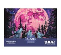 Puzzle 1000 Piezas LoboJuego Educativo Entretenimento Multicolor Blood Moon Juego Familiar Regalo Para Adultos Y Niños 70x50cm/1000pcs