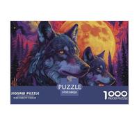 Puzzle 1000 Piezas LoboJuego Educativo Entretenimento Multicolor Los lobosin The Moonlight Regalo, Diversión Para Adultos Y Niños Mayores 38x26cm/1000pcs