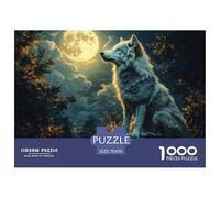 Puzzle 1000 Piezas LoboJuego Educativo Pasatiempo Creativo Under The Moon Juego Familiar Regalo Clásicos Para Adultos Y Niños A Partir De 12 Años Puzzle 70x50cm/1000pcs