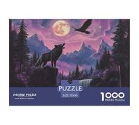 Puzzle 1000 Piezas LoboJuego Educativo Pasatiempo Creativo Under The Moon Juego Familiar Regalo Juguete Colorido Para Niños De 8 A 12 Años 70x50cm/1000pcs