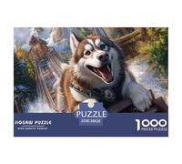 Puzzle 1000 Piezas Malamute de AlaskaJuego Educativo Entretenimento Multicolor Realistic Simulation Regalo, Diversión Para Adultos Y Niños Mayores De 12 Años 38x26cm/1000pcs