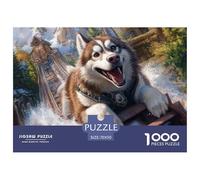 Puzzle 1000 Piezas Malamute de AlaskaJuego Educativo Entretenimento Multicolor Realistic Simulation Regalo, Diversión Para Adultos Y Niños 70x50cm/1000pcs