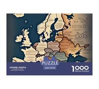 Puzzle 1000 Piezas Mapa de Europa, Desafío, Juguete Entretenimento Multicolor Painting Juego Familiar Regalo Clásicos Para Adultos Y Niños A Partir De 12 Años Puzzle 70x50cm/1000pcs