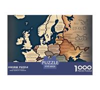 Puzzle 1000 Piezas Mapa de EuropaJuego Educativo Entretenimento Multicolor Painting Regalo, Diversión Para Adultos Y Niños Mayores 38x26cm/1000pcs