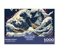 Puzzle 1000 Piezas OcéanoWave Juego Educativo Entretenimento Multicolor Japanese Style Regalo Creativo Para La Relajación Para Adultos Y Niños Mayores De 12 Años 38x26cm/1000pcs