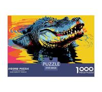 Puzzle 1000 Piezas Oil Painting cocodriloJuego Educativo Pasatiempo Creativo Marsh Animals Regalo Creativo Para La Relajación Clásicos Para Adultos Y Niños A Partir De 12 Años Puzzle 38x26cm/1000pcs