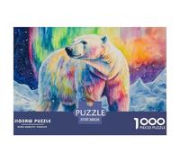 Puzzle 1000 Piezas OSO PolarJuego Educativo Pasatiempo Creativo AuroraRegalo Creativo Para La Relajación Juguete Colorido Para Niños De 8 A 12 Años 38x26cm/1000pcs