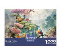 Puzzle 1000 Piezas Pájaros y floresJuego Educativo Pasatiempo Creativo Magpies and Birds Juego Familiar Regalo Para Adultos Y Niños Mayores 38x26cm/1000pcs