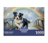 Puzzle 1000 Piezas Pastor australianoJuego Educativo Pasatiempo Creativo Oil Painting ArcoírisRegalo, Diversión Para Adultos Y Niños Mayores 38x26cm/1000pcs