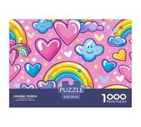 Puzzle 1000 Piezas Patrón de Amor lindoJuego Educativo Pasatiempo Creativo Beautiful ArcoírisRegalo Creativo Para La Relajación Juguete Colorido Para Niños De 8 A 12 Años 70x50cm/1000pcs