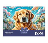 Puzzle 1000 Piezas Retriever doradoJuego Educativo Pasatiempo Creativo Small Town Shop Regalo Creativo Para La Relajación Para Adultos Y Niños Mayores De 12 Años 70x50cm/1000pcs