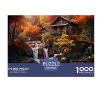 Puzzle 1000 Piezas Serenidad AlpinaJuego Educativo Pasatiempo Creativo Stream CascadaRegalo Creativo Para La Relajación Para Adultos Y Niños Mayores De 12 Años 38x26cm/1000pcs