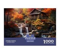Puzzle 1000 Piezas Serenidad AlpinaJuego Educativo Pasatiempo Creativo Stream CascadaRegalo, Diversión Para Adultos Y Niños Mayores De 12 Años 70x50cm/1000pcs