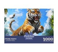 Puzzle 1000 Piezas TigreJuego Educativo Pasatiempo Creativo Fierce Animals Regalo Creativo Para La Relajación Para Adultos Y Niños 38x26cm/1000pcs