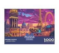 Puzzle 1000 Piezas Torre EiffelJuego Educativo Entretenimento Multicolor rueda FerrisRegalo Creativo Para La Relajación Para Adultos Y Niños Mayores De 12 Años 38x26cm/1000pcs