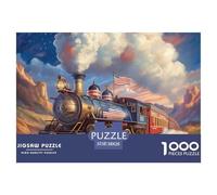 Puzzle 1000 Piezas tren Vapor, Desafío, Juguete Entretenimento Multicolor Nostalgic Locomotive Regalo, Diversión Para Adultos Y Niños Mayores 38x26cm/1000pcs
