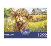 Puzzle 1000 Piezas Vaca de HighlandJuego Educativo Pasatiempo Creativo Ranch Juego Familiar Regalo Para Adultos Y Niños 38x26cm/1000pcs