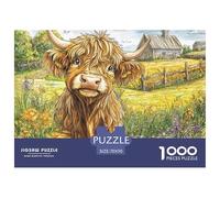Puzzle 1000 Piezas Vaca de HighlandJuego Educativo Pasatiempo Creativo Ranch Regalo Creativo Para La Relajación Juguete Colorido Para Niños De 8 A 12 Años 70x50cm/1000pcs