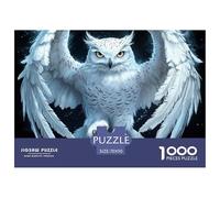 Puzzle 1000 Piezas White búho, Desafío, Juguete Entretenimento Multicolor Nocturnal PájaroRegalo, Diversión Para Adultos Y Niños 70x50cm/1000pcs