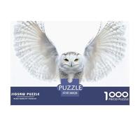 Puzzle 1000 Piezas White búhoJuego Educativo Entretenimento Multicolor Nocturnal PájaroRegalo, Diversión Para Adultos Y Niños Mayores 38x26cm/1000pcs