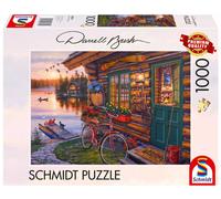 Schmidt-Spiele Puzzle 58531 Darrel Bush – cabane au bord du lac avec vélo – 1000 pièces