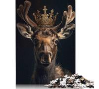 Puzzle 1000 teiliges « Der kleine Elchkönig » für Erwachsene, Halloween-Geschenk, Papierpuzzle für Erwachsene und Jugendliche, Lernpuzzle, 1000 pièces (38 x 26 cm)