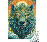 Puzzle 1000 teiliges « Grüner Wolf » für Erwachsene, schwieriges Puzzle für Erwachsene, Spaß für die ganze Familie, 1000 Teile (38 x 26 cm)