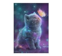 Puzzle 1000pcs(38x26cm) Magical Kitten with Butterfly Puzzles pour Adultes, Jouets Anti-Stress, Assemblage De Motifs, Cadeaux Uniques pour Anniversaire Et Noël 1000pcs(38x26cm)