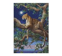 Puzzle 1000pcs(38x26cm) pour Adolescents Leopard in Moonlit Tree Puzzles pour Adultes Jeux Relaxants Cadeau d'anniversaire Stimule Le Cerveau 1000pcs(38x26cm)
