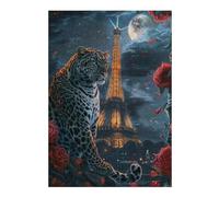 Puzzle 1000pcs(38x26cm) pour Adolescents Paris Night Leopard Romance Puzzle pour Adultes Jeu Manuel Défi Difficile Interaction Parent-Enfant 1000pcs(38x26cm)