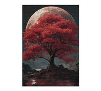 Puzzle 1000pcs(38x26cm) pour Adolescents Red Moonlit Tree Reflections Puzzle pour Adultes Jeu Manuel Décoration Parfaite Cadeaux d'anniversaire Et Cadeaux Uniques 1000pcs(38x26cm)
