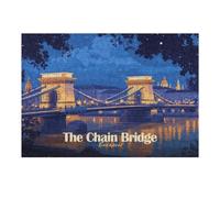 Puzzle 1000pcs(38x26cm) pour Adolescents The Chain Bridge Budapest Illustration Puzzle Jeux De Famille Décoration Idéale, Cadeau Parfait pour Toute La Famille 1000pcs(38x26cm)