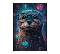 Puzzle 1000pcs(38x26cm) Space Otter Glasses Art Print Puzzles pour Adultes - Jouets Anti-Stress - Améliorez Vos Souvenirs - Offrez-Les en Cadeau À Toute La Famille 1000pcs(38x26cm)
