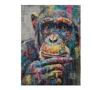 Puzzle 1000pcs(52x38cm) Colorful Chimpanzee Graffiti Art Print Puzzles pour Adolescents Jouets Anti-Stress Une Œuvre d'art Cadeaux Uniques pour Un Anniversaire Et Noël 1000pcs(52x38cm)
