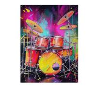 Puzzle 1000pcs(52x38cm) Colorful Drum Set Art Puzzles pour Adultes, Jouets Anti-Stress, Assemblage De Motifs, Cadeaux Uniques pour Anniversaire Et Noël 1000pcs(52x38cm)